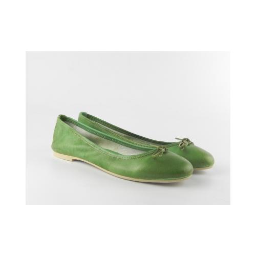 Balerini dama piele naturala E400 Verde-Tuffato