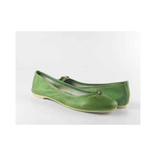 Balerini dama piele naturala E400 Verde-Tuffato