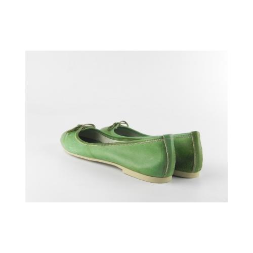 Balerini dama piele naturala E400 Verde-Tuffato