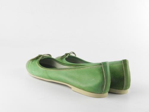 Balerini dama piele naturala E400  Verde-Tuffato