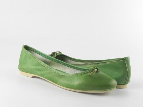 Balerini dama piele naturala E400  Verde-Tuffato