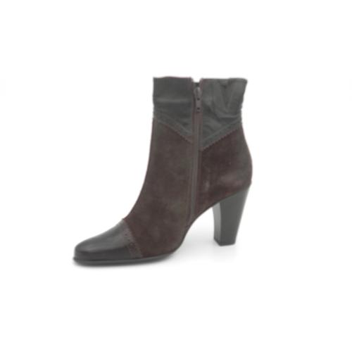 Botine dama din Piele naturala intoarsa Jene maro