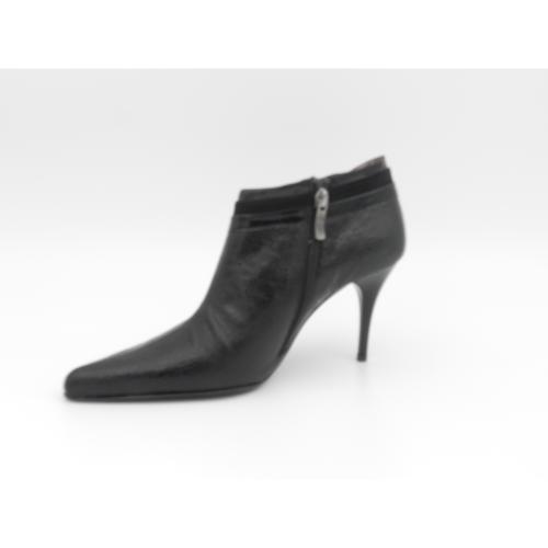 Botine dama din piele naturala Lacri negru