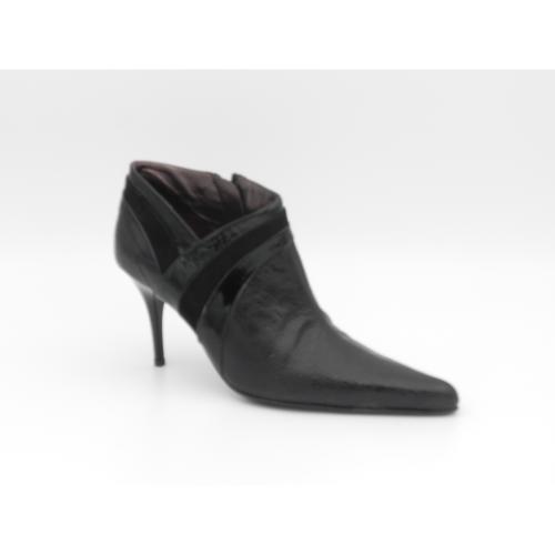 Botine dama din piele naturala Lacri negru