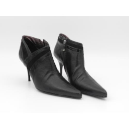 Botine dama din piele naturala Lacri negru