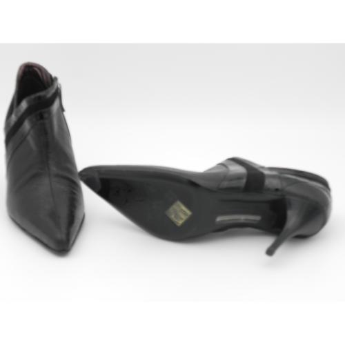 Botine dama din piele naturala Lacri negru