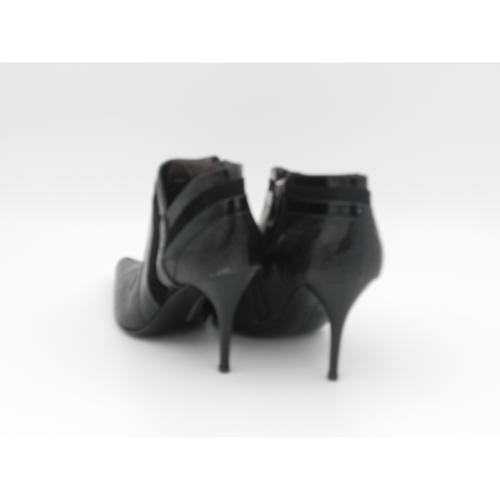 Botine dama din piele naturala Lacri negru