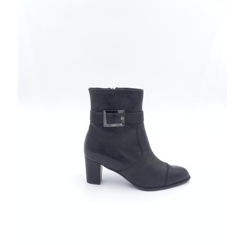 Botine dama din piele naturala Varo negru