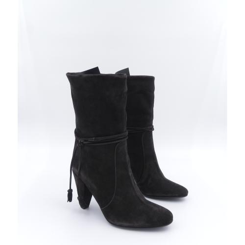 Botine din piele naturala intoarsa Fioa maro