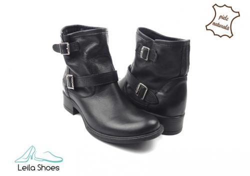 Ghete dama piele naturala negru CIT1-03