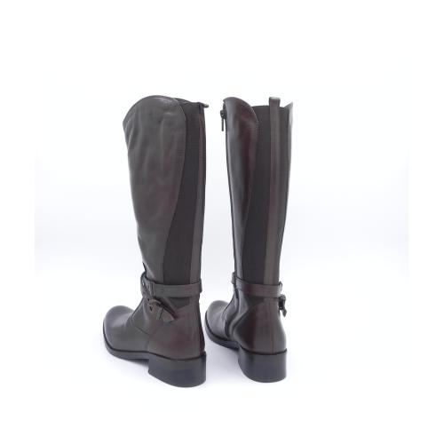 Cizme dama cu barete maro din piele naturala Zoe