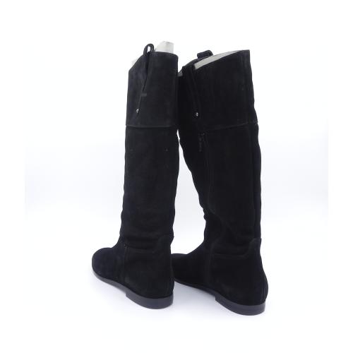 Cizme dama din piele intoarsa naturala Lamia negru