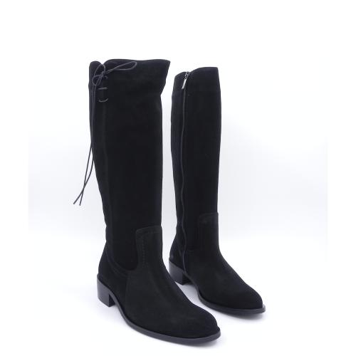 Cizme dama din piele intoarsa naturala Velly negru