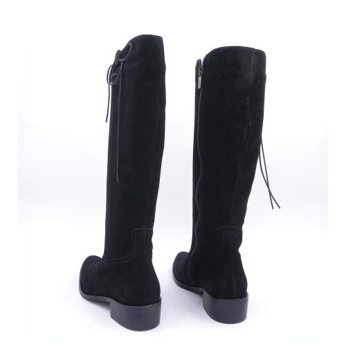 Cizme dama din piele intoarsa naturala Velly negru