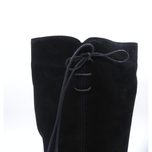 Cizme dama din piele intoarsa naturala Velly negru