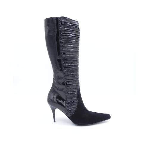 Cizme dama din piele lucioasa Confuzio negru