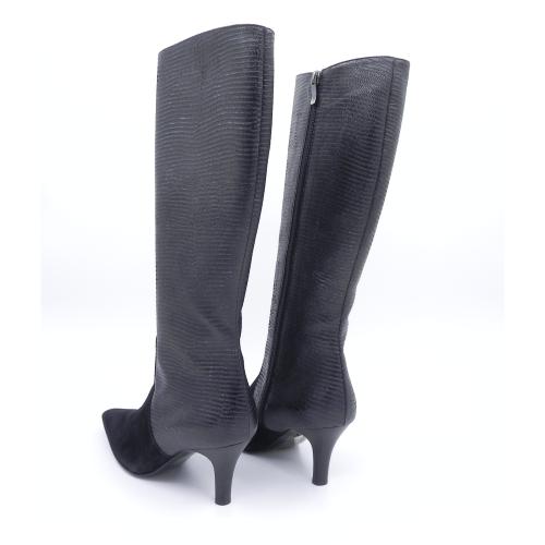 Cizme dama din piele naturala box si intoarsa Ravena negru