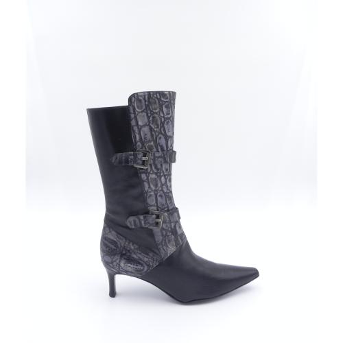 Cizme dama din piele naturala Elva negru