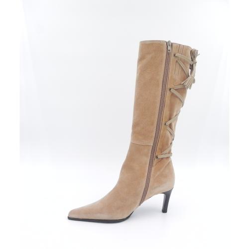 Cizme dama din piele naturala intoarsa Cara camel