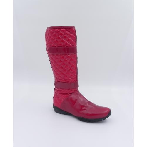 Cizme dama din piele naturala lucioasa Talero rosu