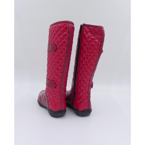 Cizme dama din piele naturala lucioasa Talero rosu