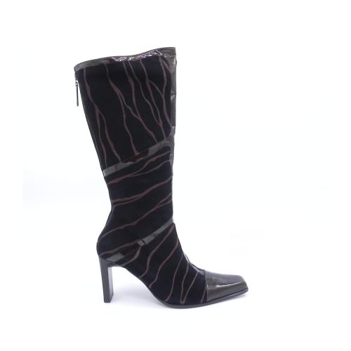 Cizme dama elegante din piele intoarsa naturala Veria negru
