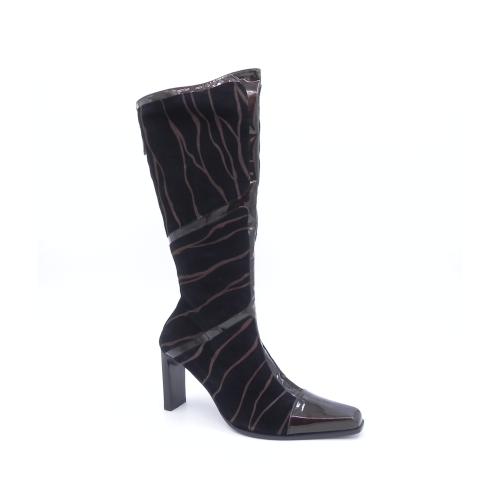 Cizme dama elegante din piele intoarsa naturala Veria negru