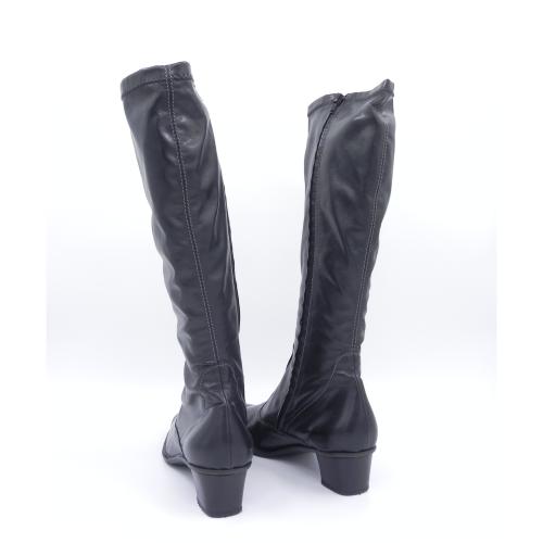 Cizme dama lungi din piele naturala Stilete negru