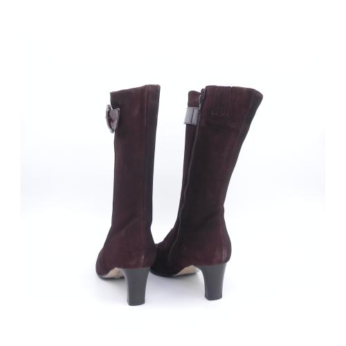 Cizme dama scurte elegante din piele intoarsa Zaine maro