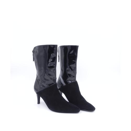 Cizme dama scurte negre din piele naturala Rhea