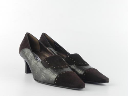 Pantofi din piele naturala croco Vallevervelur 6569-004