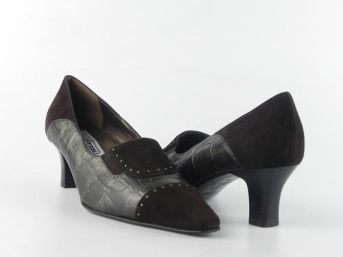 Pantofi din piele naturala croco Vallevervelur 6569-004