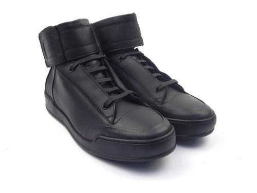 Ghete negre piele naturala barbati Brock