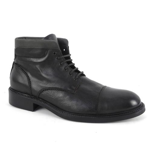 Ghete negre piele naturala Franco DAVG009N