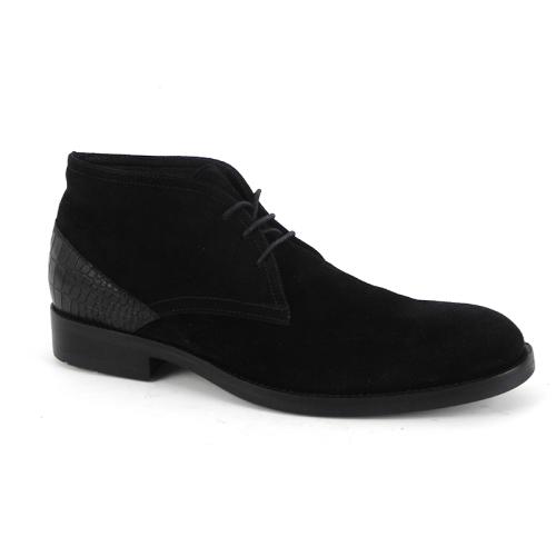 Ghete negre piele intoarsa  DAV1VN