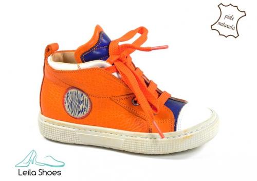 Ghete orange din piele naturala BAM 108
