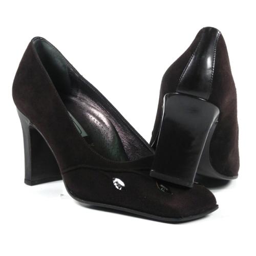 Pantofi dama din piele velur Valleverde 6102-030 