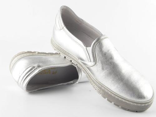 Pantofi dama piele naturala Adela argintiu