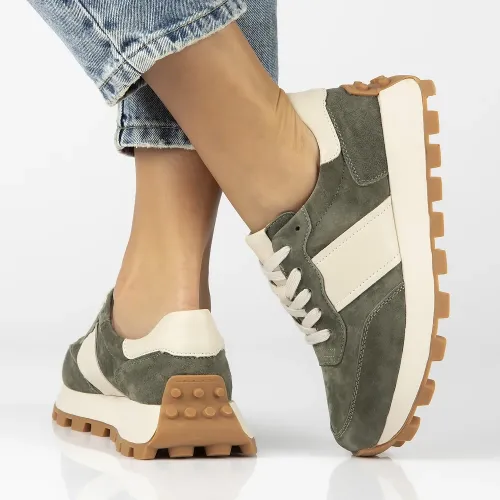 Pantofi dama sport Verzi din Piele intoarsa Vano