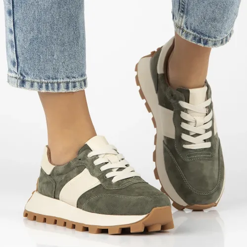 Pantofi dama sport Verzi din Piele intoarsa Vano
