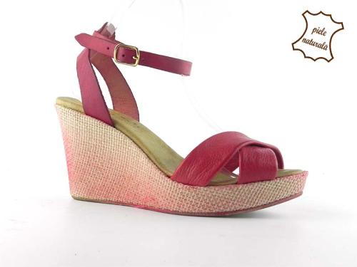 Sandale din piele naturala Emily rosu