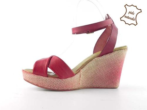 Sandale din piele naturala Emily rosu