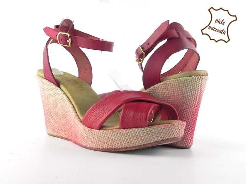 Sandale din piele naturala Emily rosu