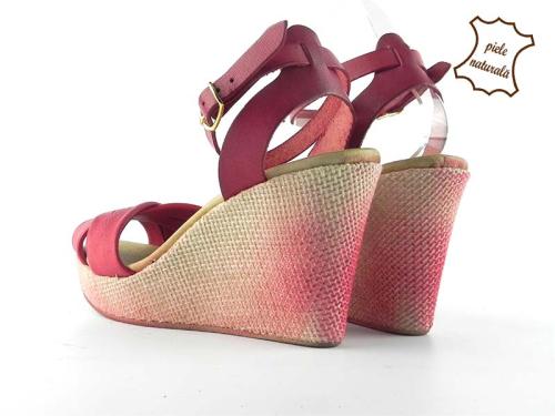 Sandale din piele naturala Emily rosu
