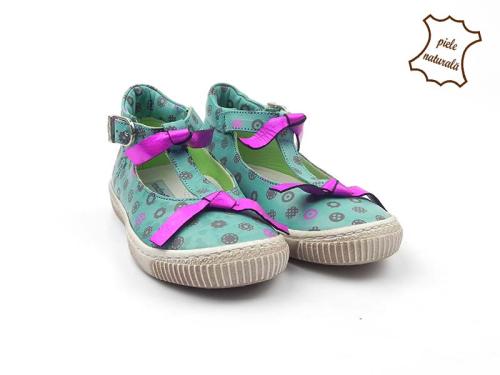 Pantofi fete din piele naturala BAM 426 