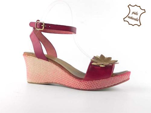 Sandale din piele naturala Flower 202RSF1 DNI