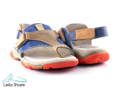Sandale din piele naturala si jeans BAM 354 