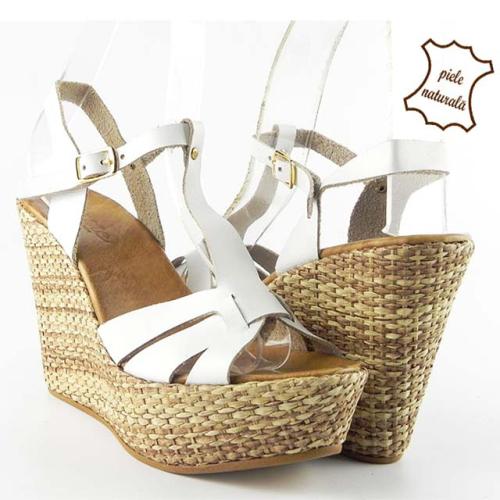 Sandale dama piele naturala 034 Bianco