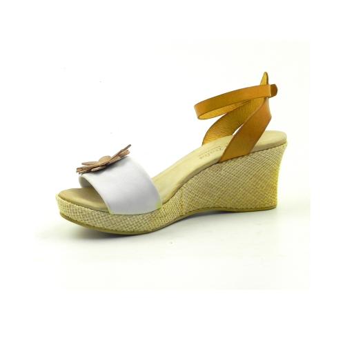 Sandale damă cu platformă din piele naturală Flower 202GAF DNI