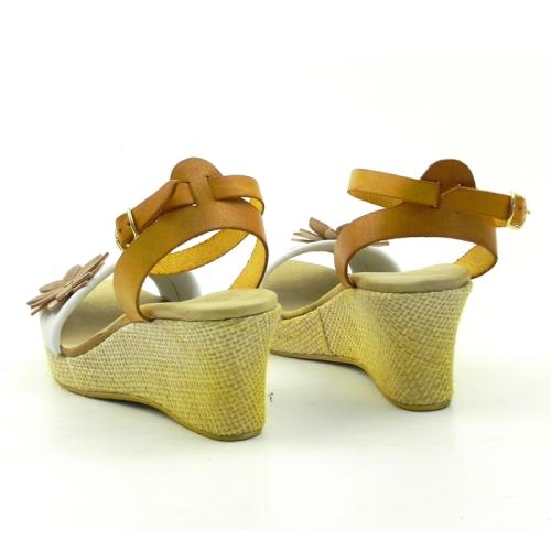 Sandale din piele naturala Flower 202GAF DNI